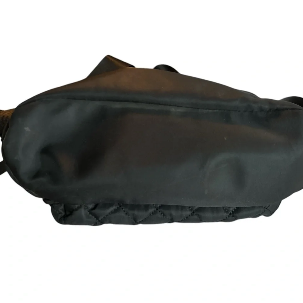 Steve Madden Black Minimalist Backpack with Textured Fabric
